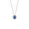 White gold necklace with diamonds and sapphire 
