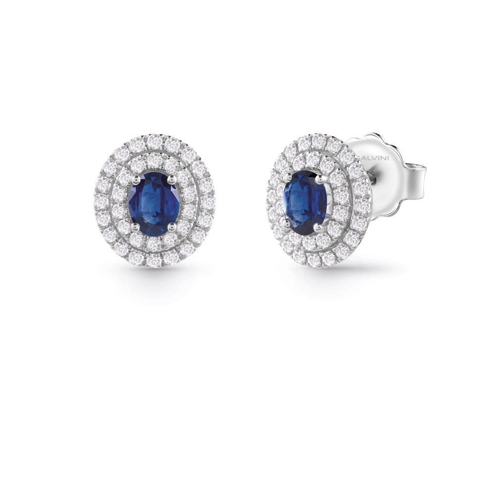 White gold earrings with diamonds and sapphires DORA SALVINI 20057688 - 1