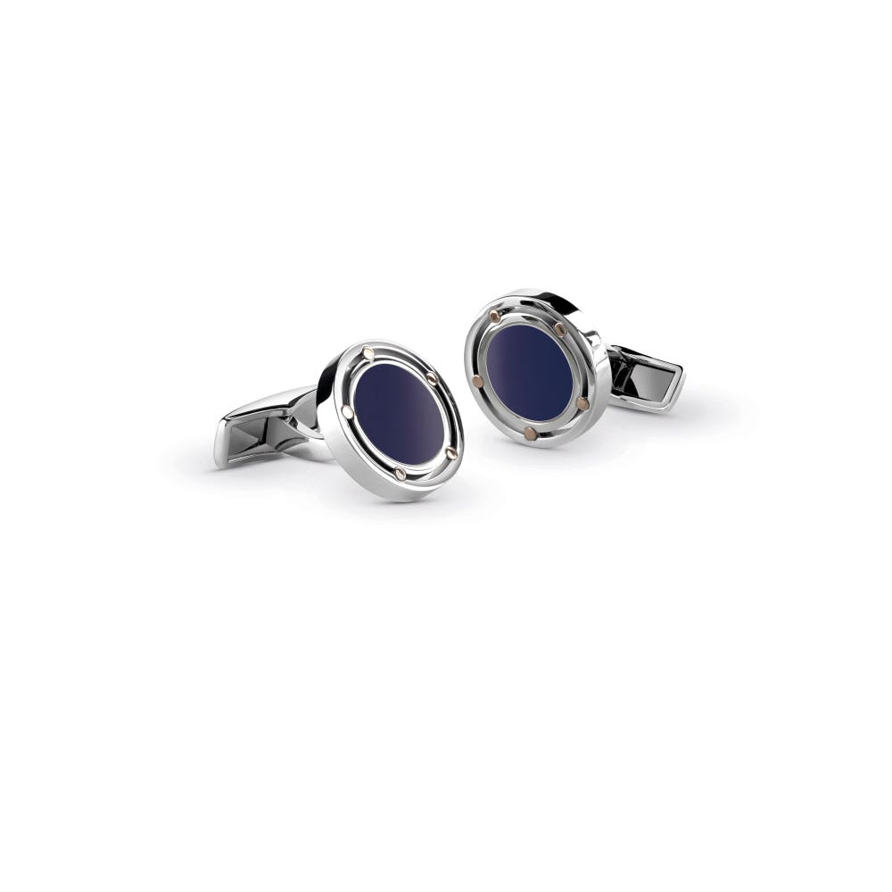 Cufflinks in gold, steel and lapis D.Side DAMIANI 20059644 - 1