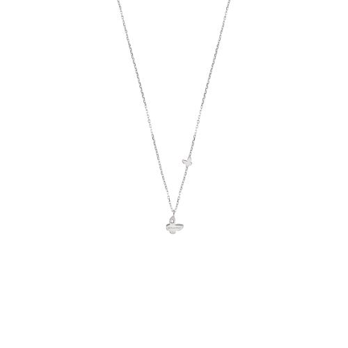 9 kt white gold necklace with diamonds