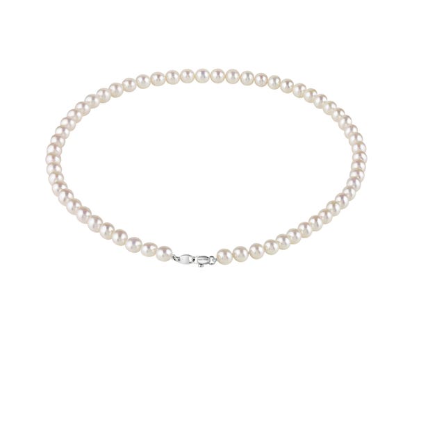 Freshwater pearls necklace with white gold clasp and diamond
