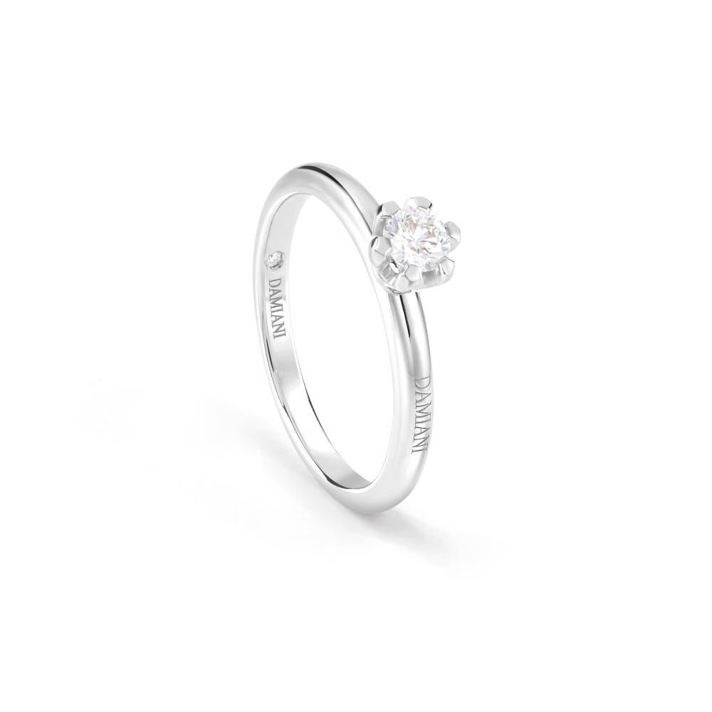 Anello di fidanzamento in platino con diamante da 0,15 carati, colore G, purezza VS Luce DAMIANI 20087491_c - 1