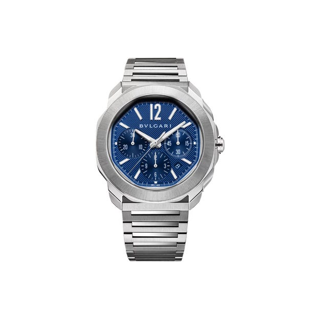 Octo Roma 42 mm, Chronograph, Stainless Steel, Blue Dial Octo Bulgari 103829 - 1